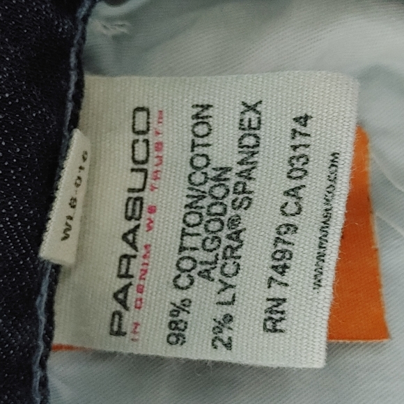 Parasuco Men's Sz 34x30 Blue Jeans Slim Fit Straight Leg - Picture 12 of 13